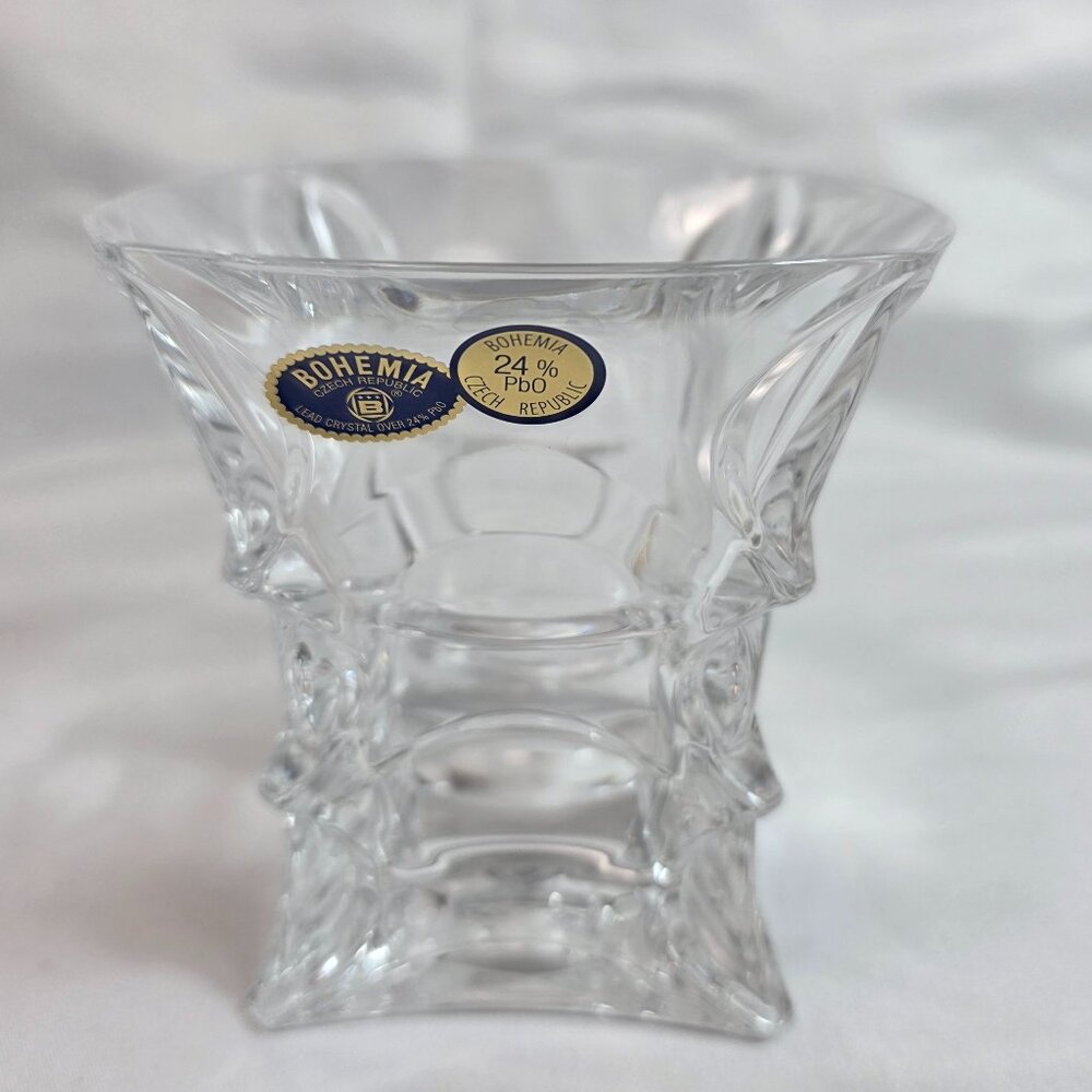 Bohemia Crystal 24% Lead Crystal Cut Glass Vase Czech Republic